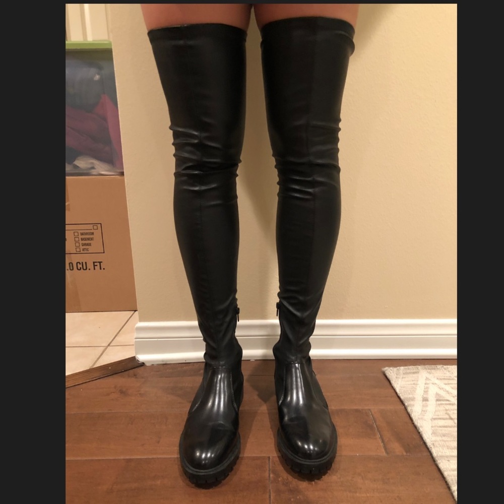 Thigh high Faux leather boots